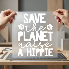 Save Planet Raise Hippie Retro Ready to Press DTF Transfer for Dtf