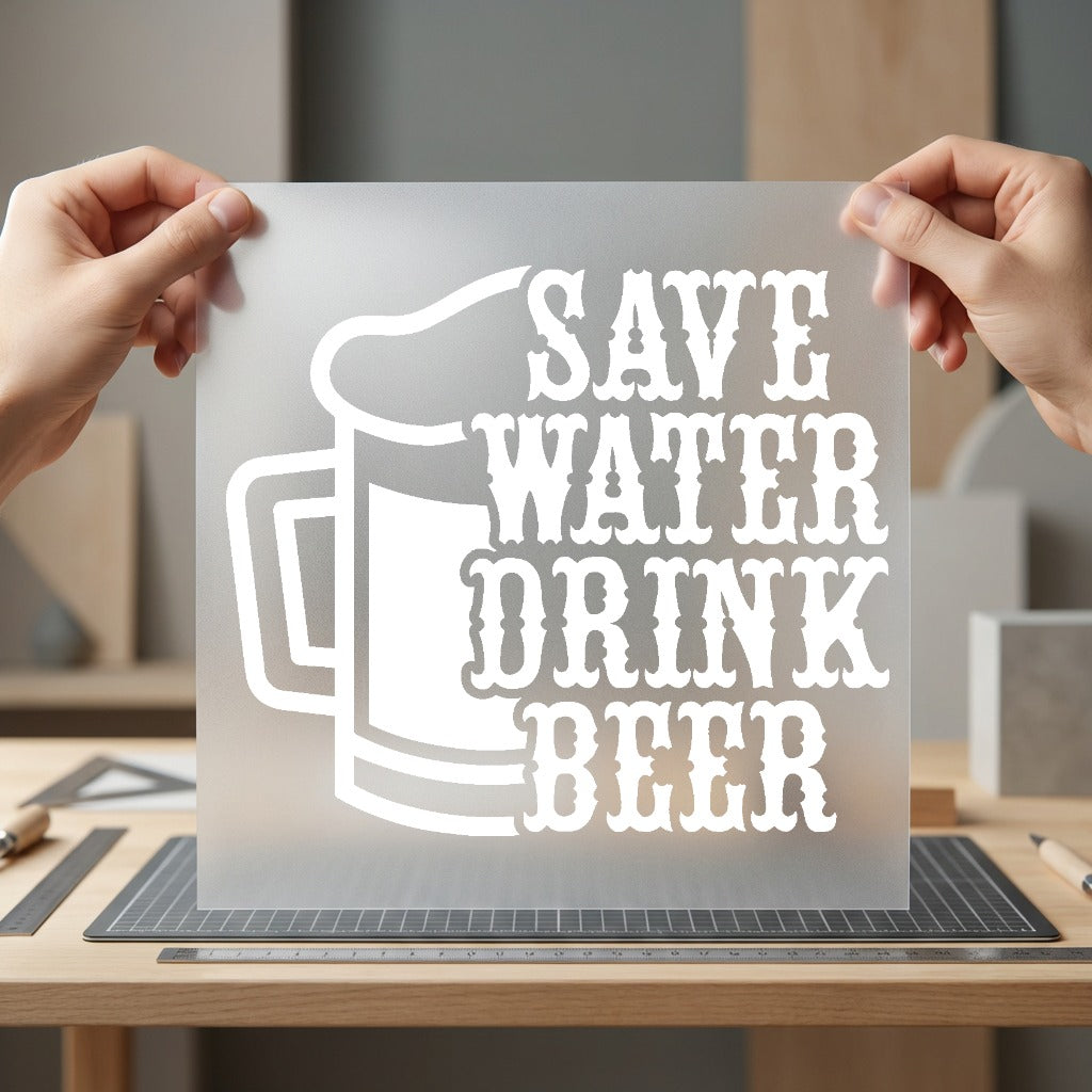 Save Water Drink Beer Funny Ready to Press DTF Transfer for Dtf