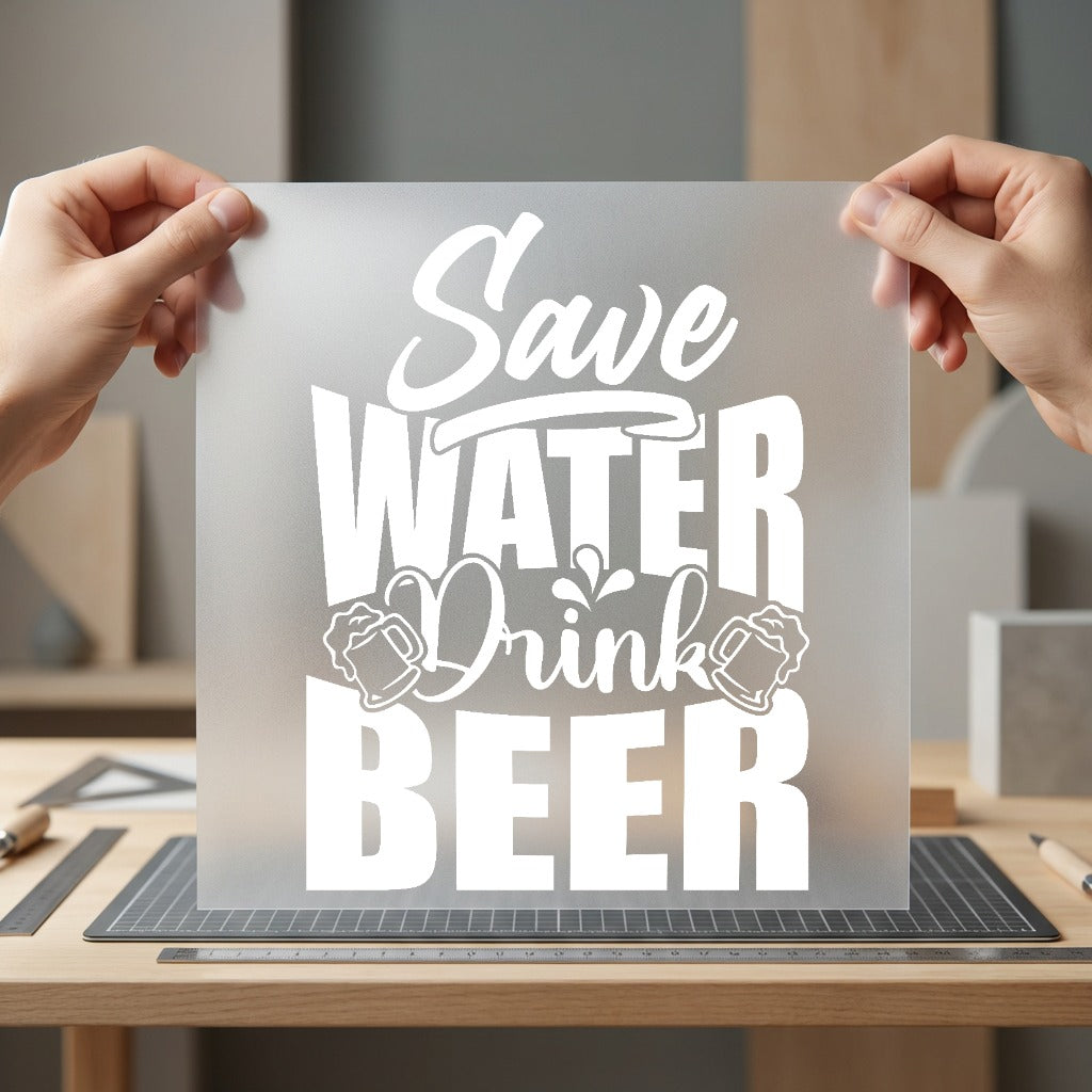 Save Water Drink Beer Funny Ready to Press DTF Transfer for Dtf