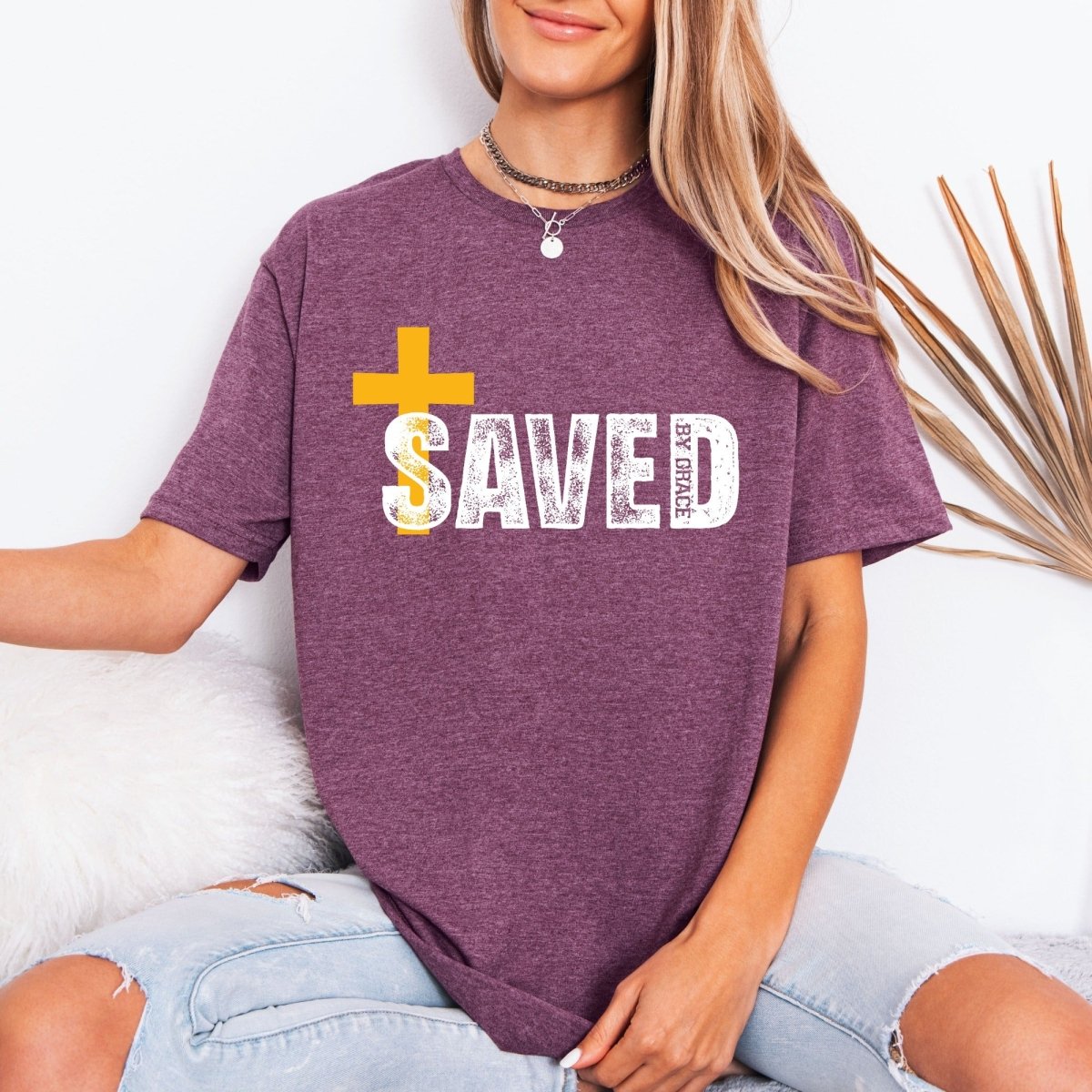 Saved By Grace | Cross Faith Tee - Luckets.com