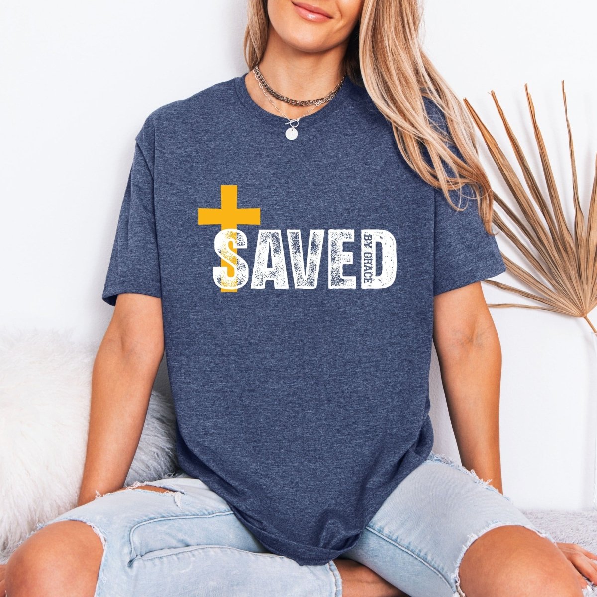Saved By Grace | Cross Faith Tee - Luckets.com