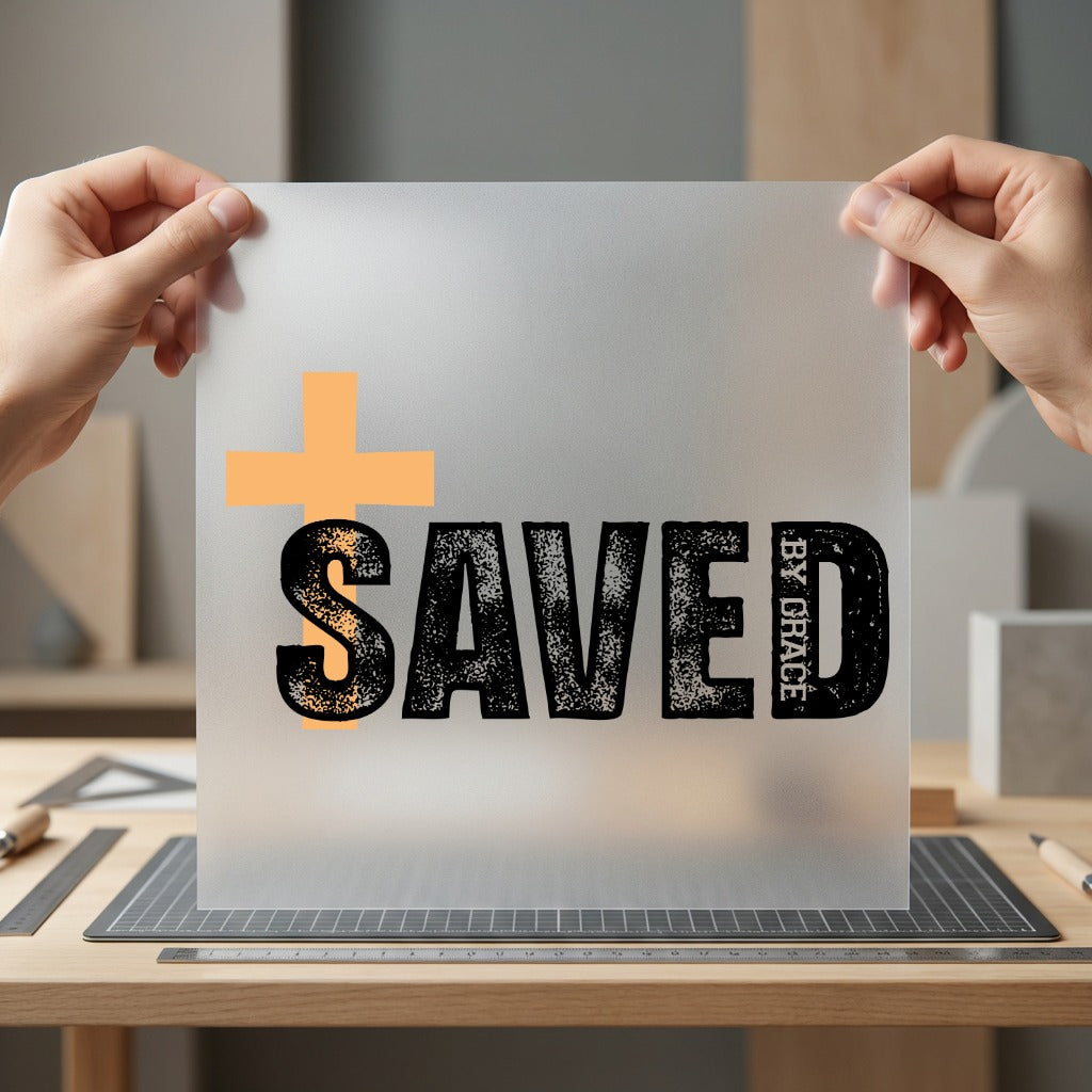 Saved Grace Christian Diy Christian Faith Ready to Press DTF Transfer for Dtf