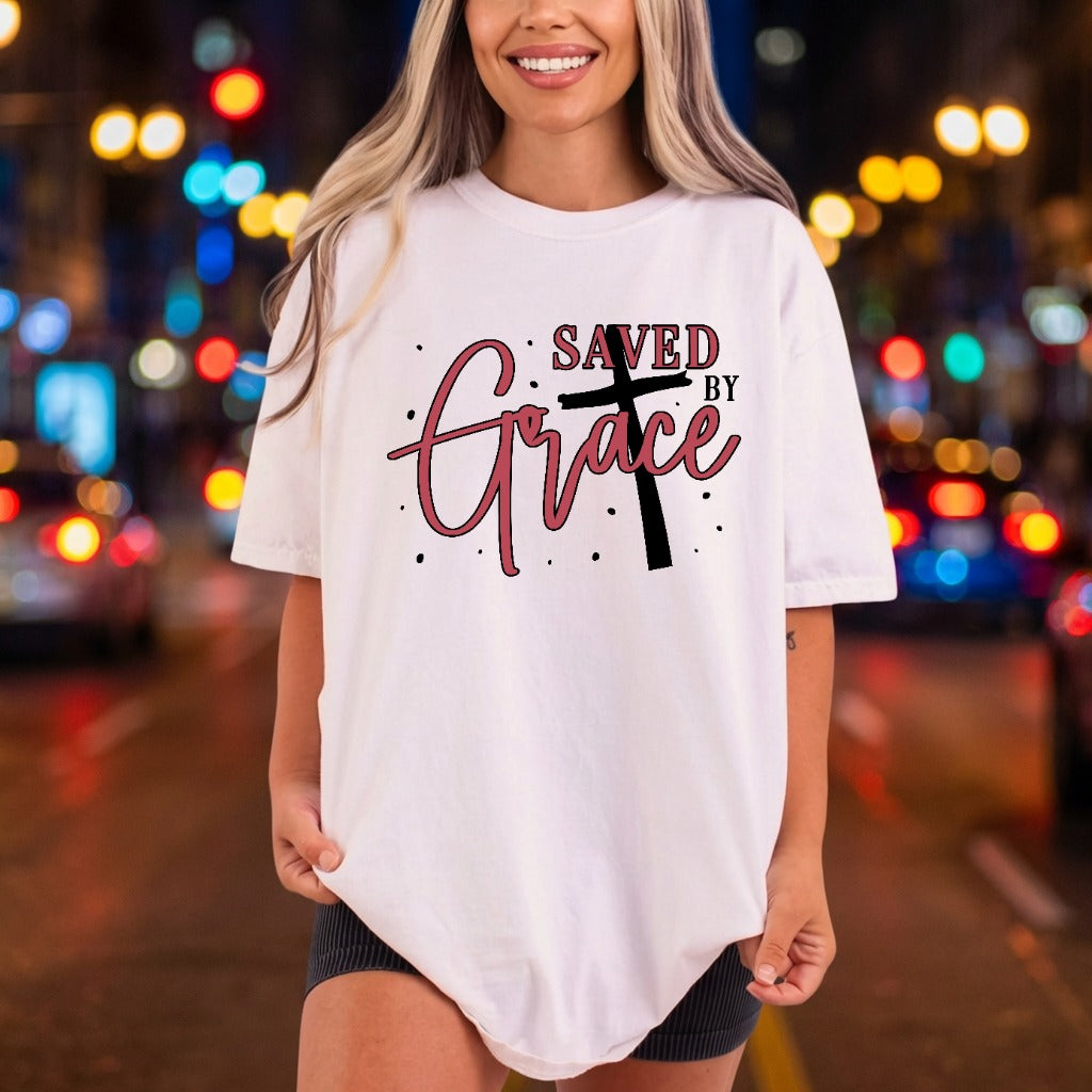 Saved Grace Cross Christian Christian Faith Ready to Press DTF Transfer for Dtf