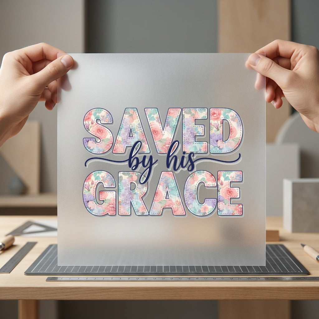Saved His Grace Floral Christian Faith Ready to Press DTF Transfer for Dtf