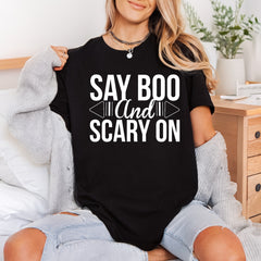 Say Boo Scary Halloween Halloween Fall Ready to Press DTF Transfer for Dtf
