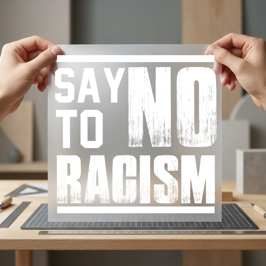 Say Racism Bold Statement Vintage Retro Ready to Press DTF Transfer for Dtf