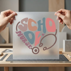 School Nurse Heart Retro Nurse Vintage Ready to Press DTF Transfer for Dtf