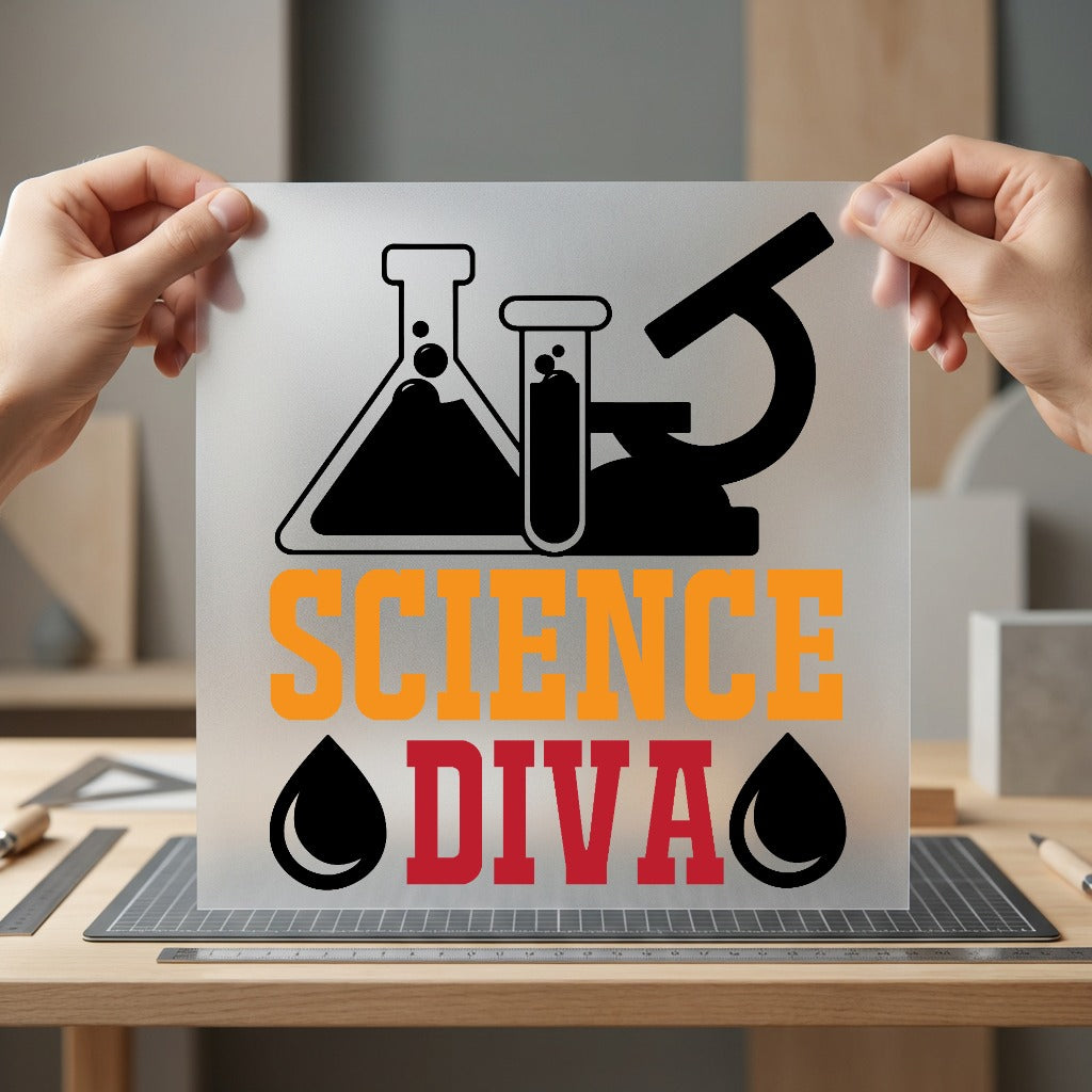 Science Diva Retro Diy Teacher Ready to Press DTF Transfer for Dtf