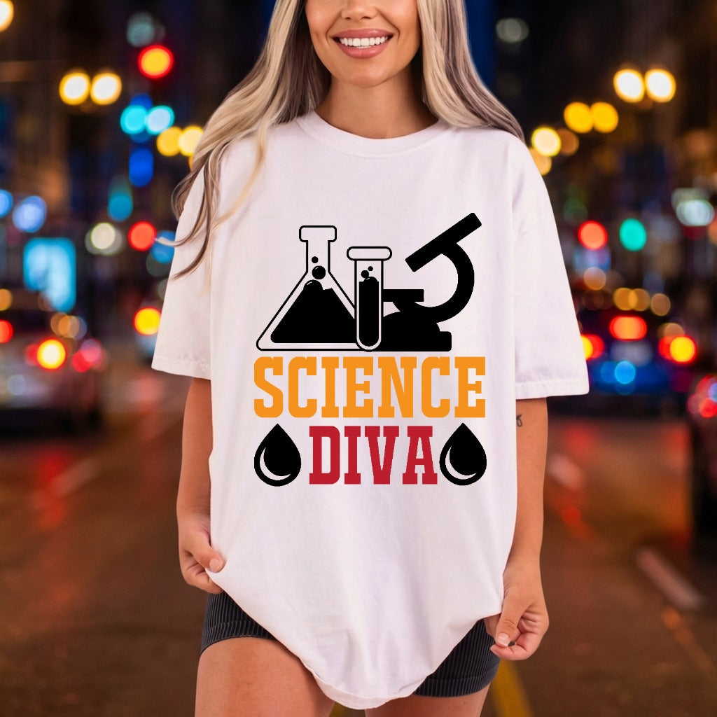 Science Diva Retro Diy Teacher Ready to Press DTF Transfer for Dtf
