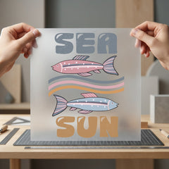 Sea Sun Fish Retro Summer Vintage Ready to Press DTF Transfer for Dtf