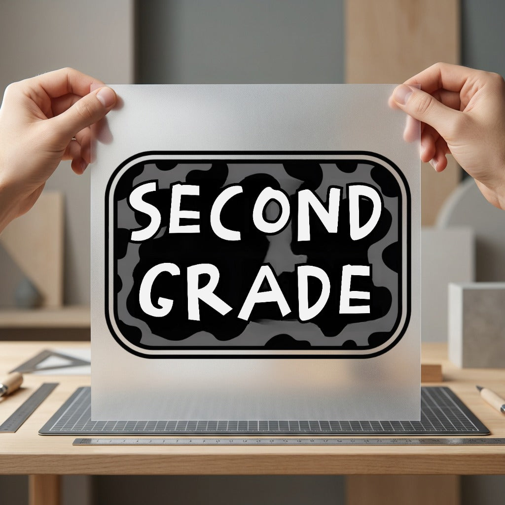 Second Grade Cow Retro Teacher Vintage Ready to Press DTF Transfer for Dtf