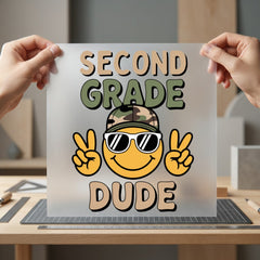 Second Grade Dude Smiley Funny Ready to Press DTF Transfer for Dtf