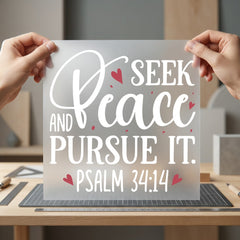 Seek Peace Pursue Motivational Christian Faith Ready to Press DTF Transfer for Dtf