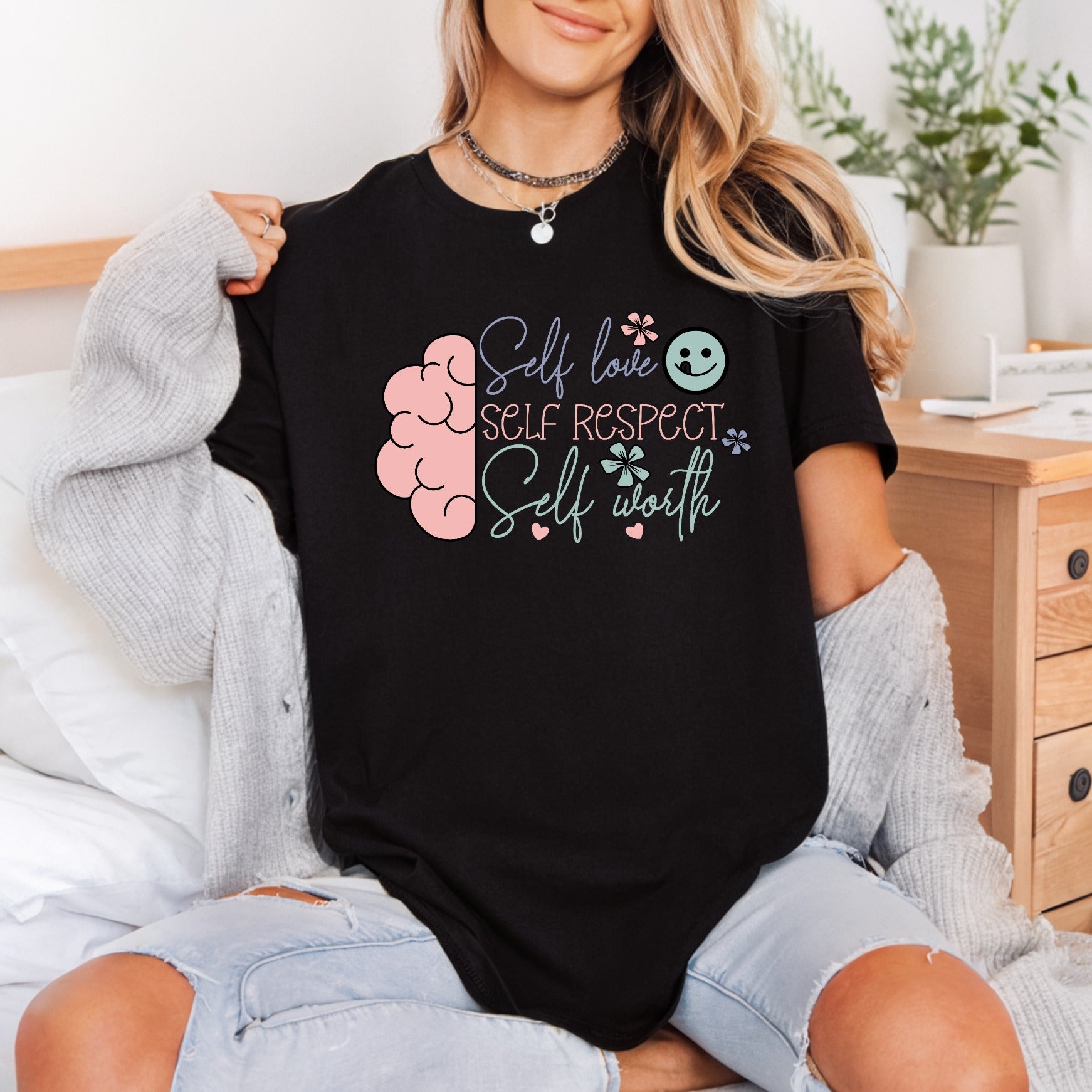 Self Love Brain Mental Self Love Collection Mental Wellness Collection Ready to Press DTF Transfer for Dtf