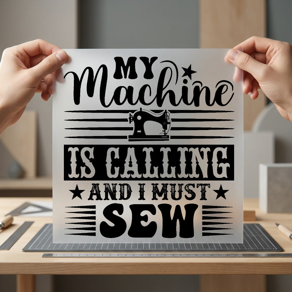 Sewing Machine Calling Crafty Funny Sarcastic Ready to Press DTF Transfer for Dtf