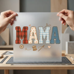 Sewn Patchwork Mama Crafty Mom Mama Ready to Press DTF Transfer for Dtf