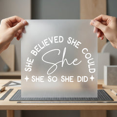 She Believed Could Empowering Aesthetic Ready to Press DTF Transfer for Dtf