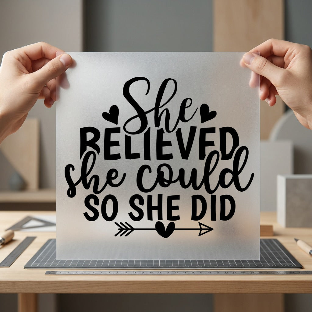 She Believed Could Empowering Faith Aesthetic Ready to Press DTF Transfer for Dtf