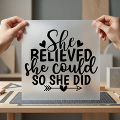 She Believed Could Empowering Faith Aesthetic Ready to Press DTF Transfer for Dtf