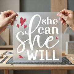 She Can Will Empowering Aesthetic Ready to Press DTF Transfer for Dtf