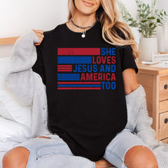 She Loves Jesus America 4th Of July Faith Ready to Press DTF Transfer for Dtf