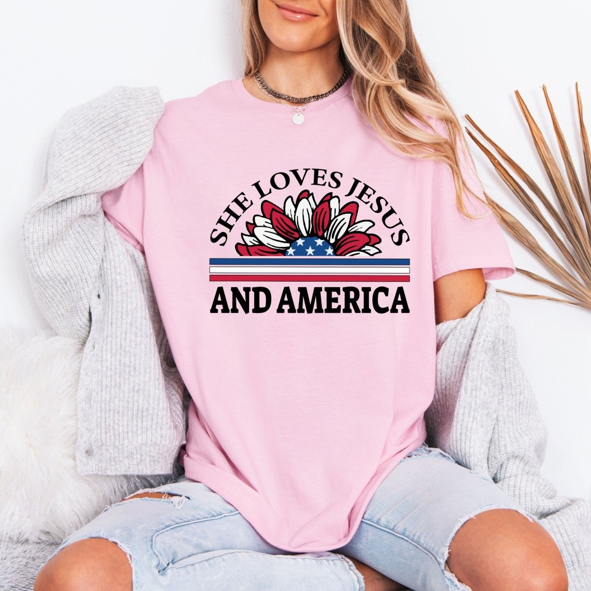 She Loves Jesus And America | Faith & Patriotism Tee - Luckets.com