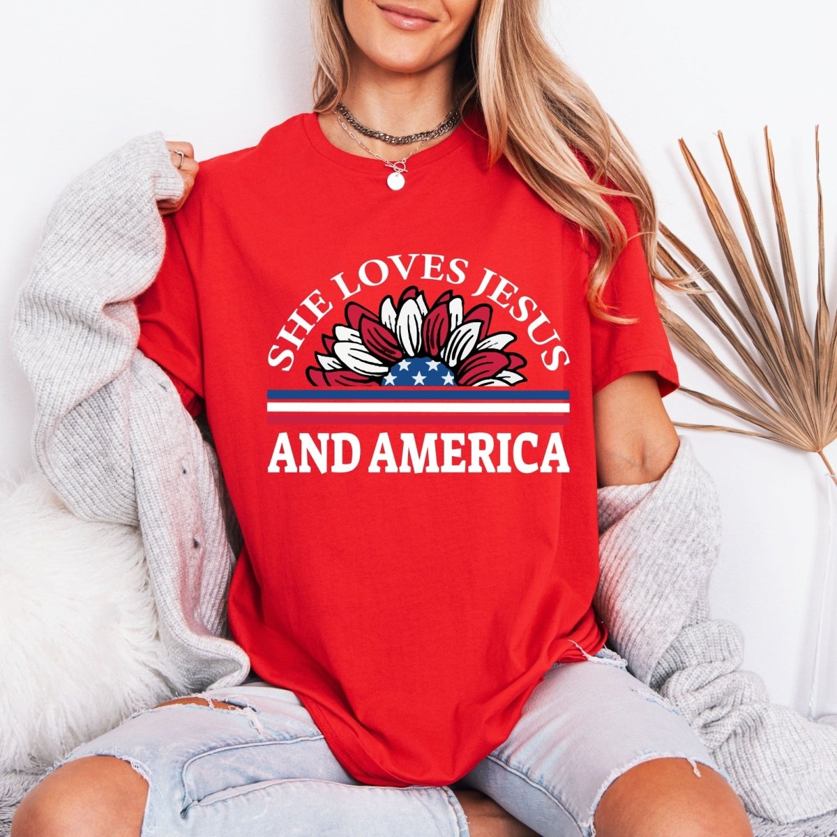 She Loves Jesus And America | Faith & Patriotism Tee - Luckets.com