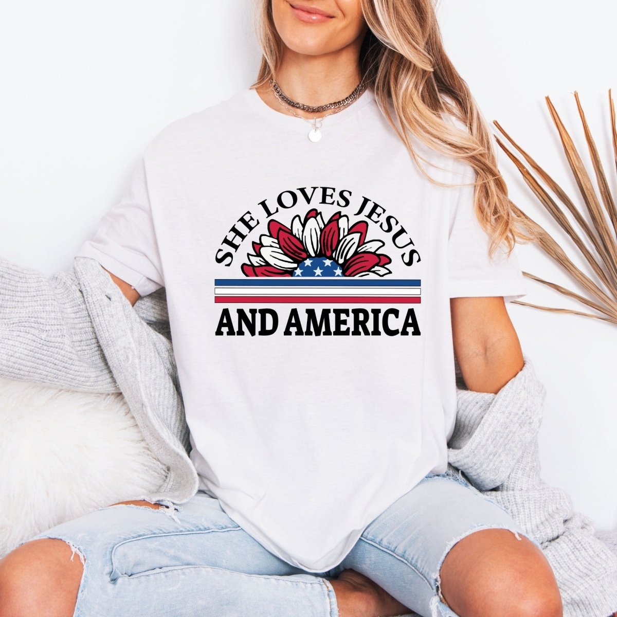 She Loves Jesus And America | Faith & Patriotism Tee - Luckets.com