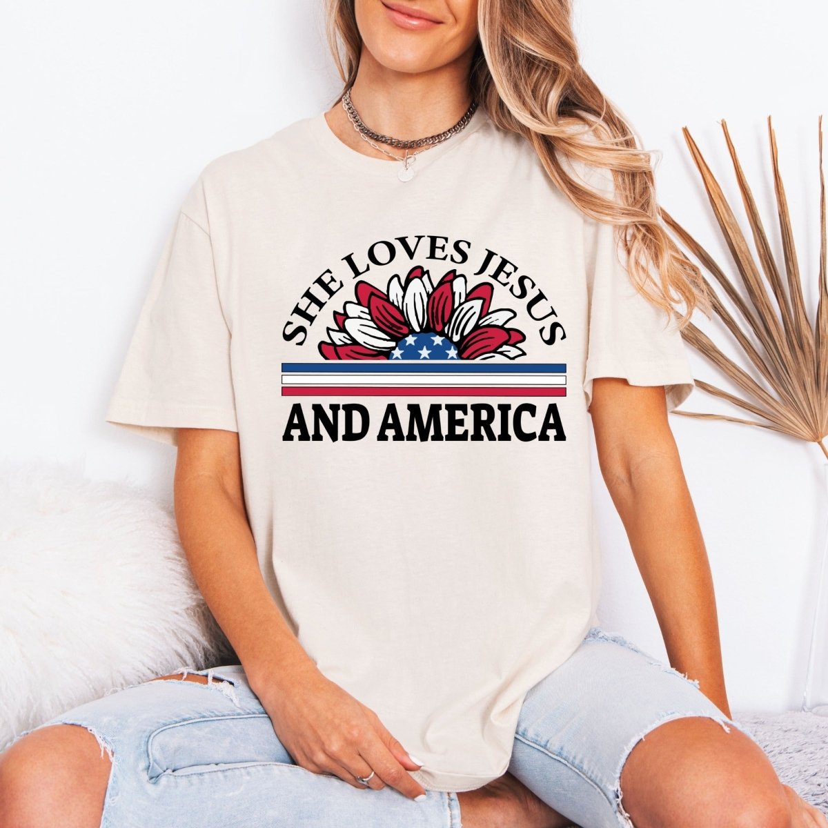 She Loves Jesus And America | Faith & Patriotism Tee - Luckets.com