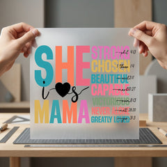 She Loves Mama Vibrant Christian Faith Ready to Press DTF Transfer for Dtf