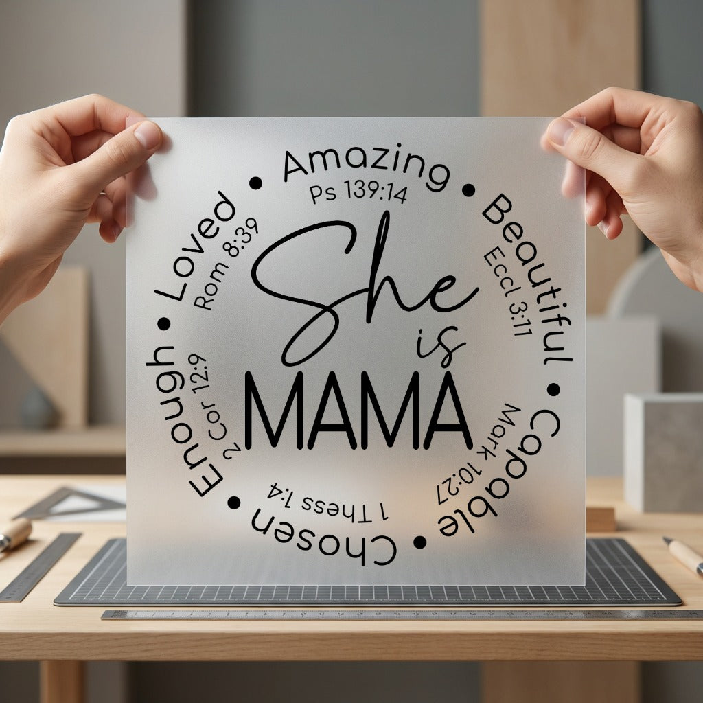 She Mama Affirmation Christian Christian Faith Ready to Press DTF Transfer for Dtf