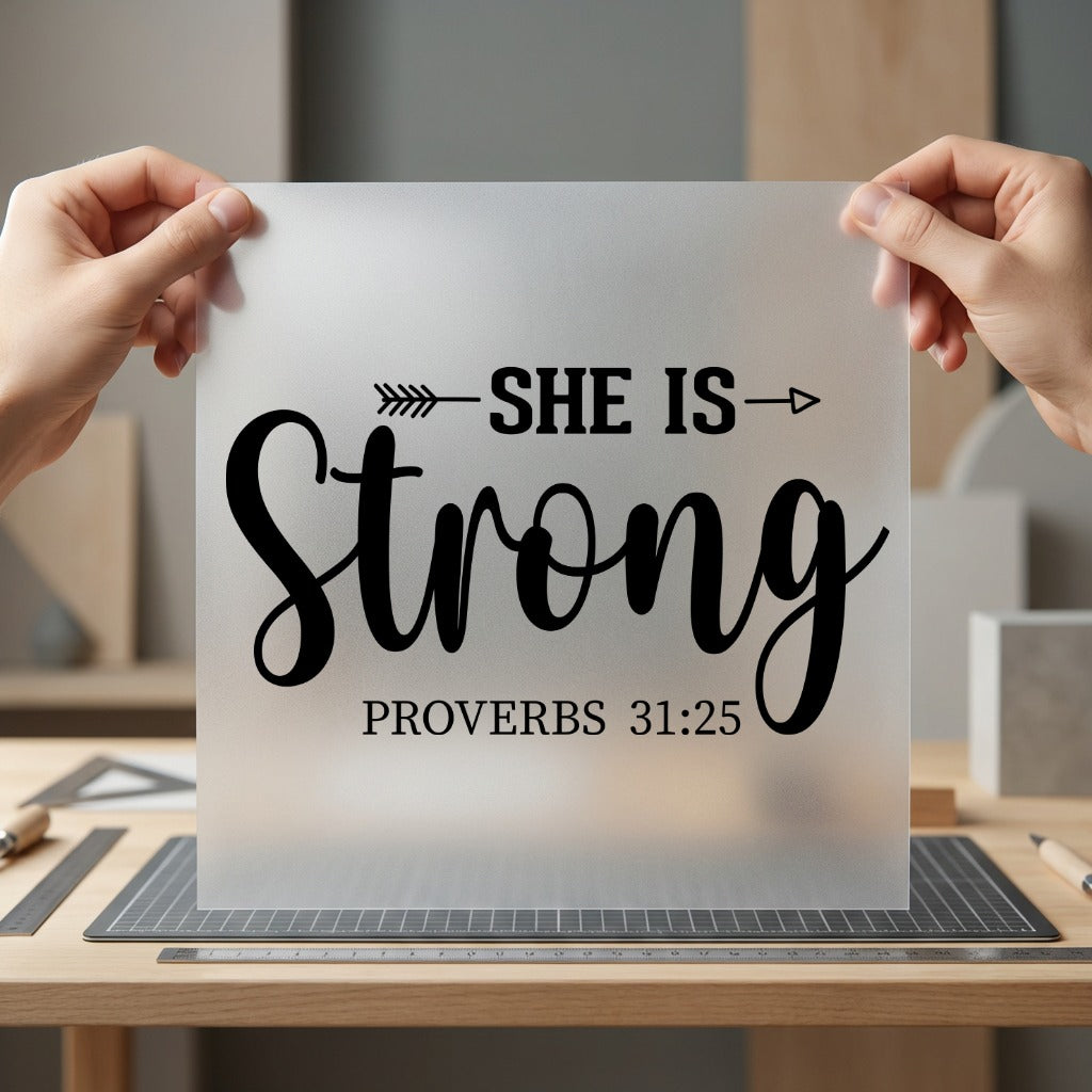 She Strong Inspiration Diy Christian Faith Ready to Press DTF Transfer for Dtf