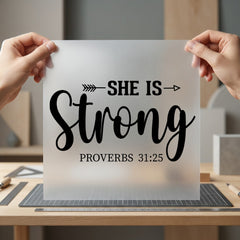 She Strong Inspiration Diy Christian Faith Ready to Press DTF Transfer for Dtf