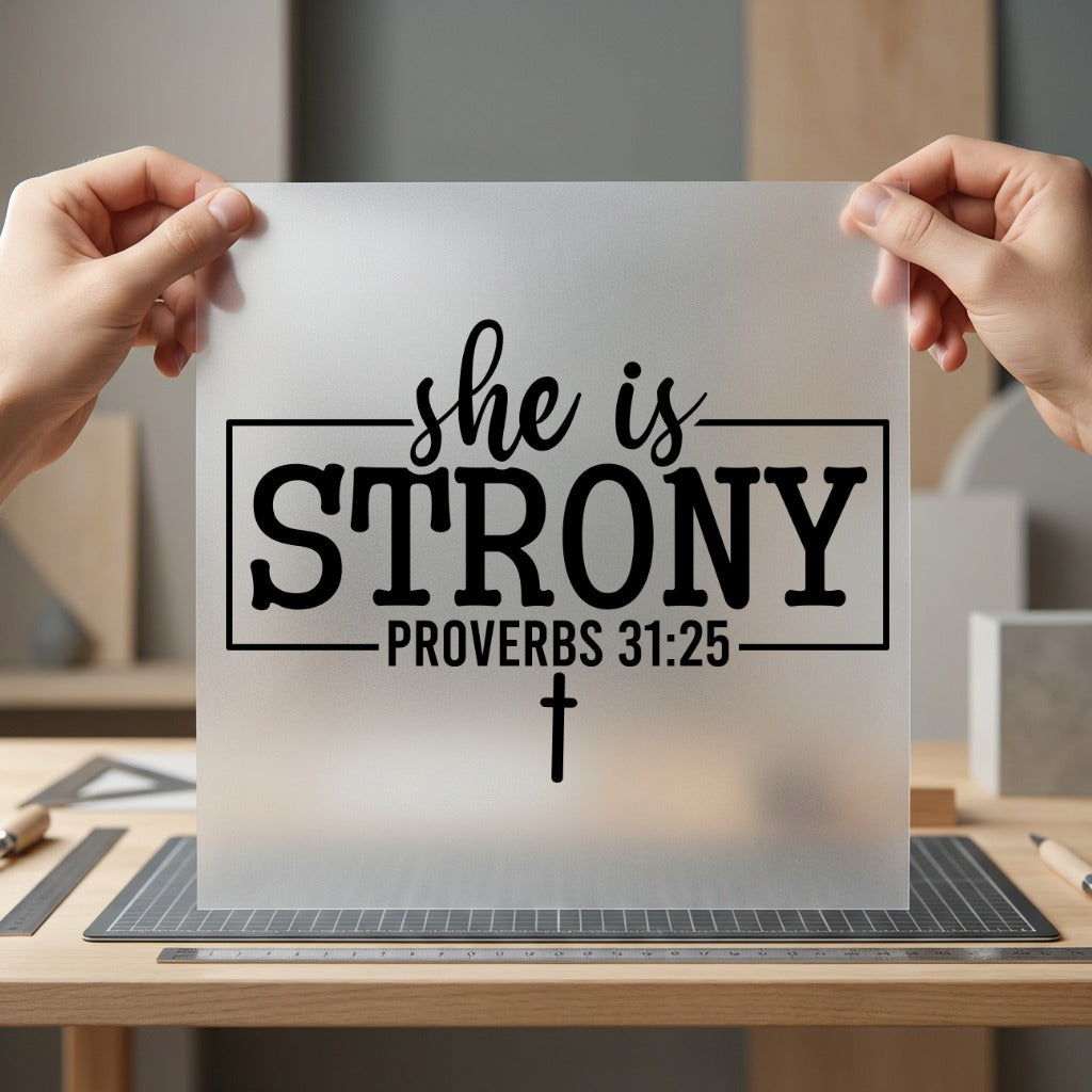 She Strong Proverbs Christian Christian Faith Ready to Press DTF Transfer for Dtf