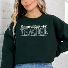 She Works Willingly | Teacher Appreciation Sweatshirt - Luckets.com