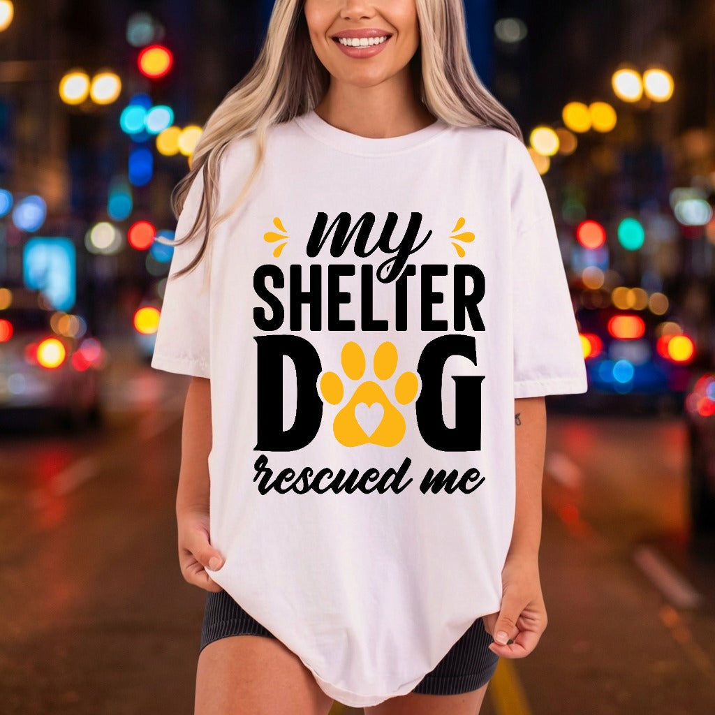 Shelter Dog Rescued Pet Mom Dad Ready to Press DTF Transfer for Dtf