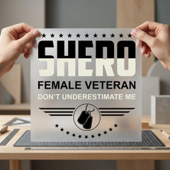 Shero Female Veteran Empowering Usa Freedom Ready to Press DTF Transfer for Dtf