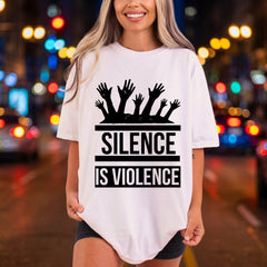Silence Violence Hands Protest Usa Freedom Ready to Press DTF Transfer for Dtf
