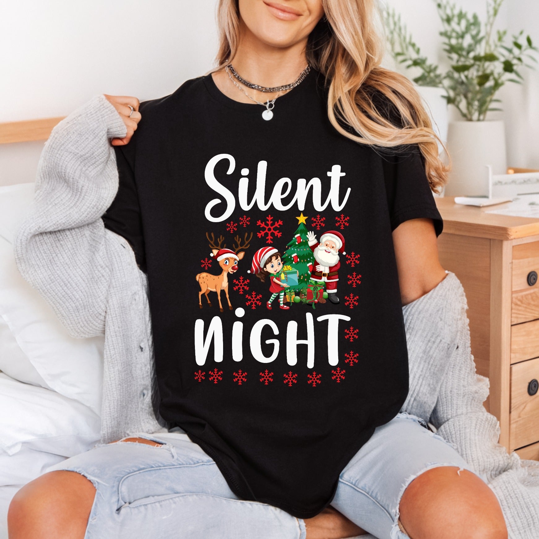Silent Night Christmas Characters Christmas Ready to Press DTF Transfer for Dtf
