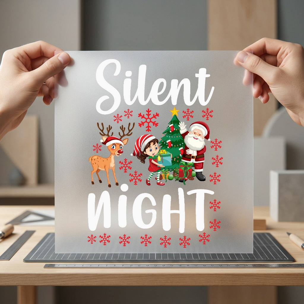 Silent Night Christmas Characters Christmas Ready to Press DTF Transfer for Dtf