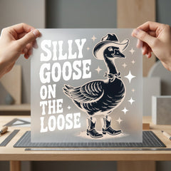 Silly Goose Loose Western Usa Funny Ready to Press DTF Transfer for Dtf
