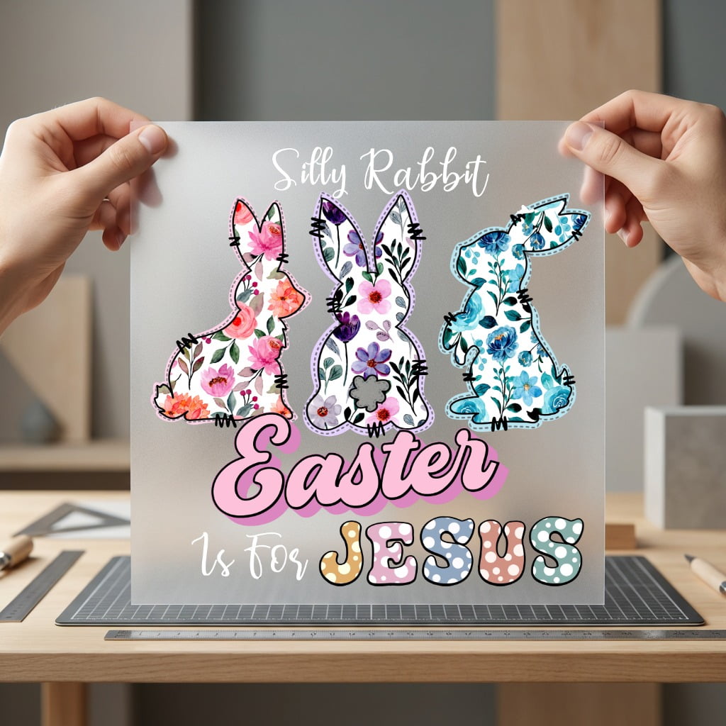 Silly Rabbit Easter Jesus Christian Faith Ready to Press DTF Transfer for Dtf