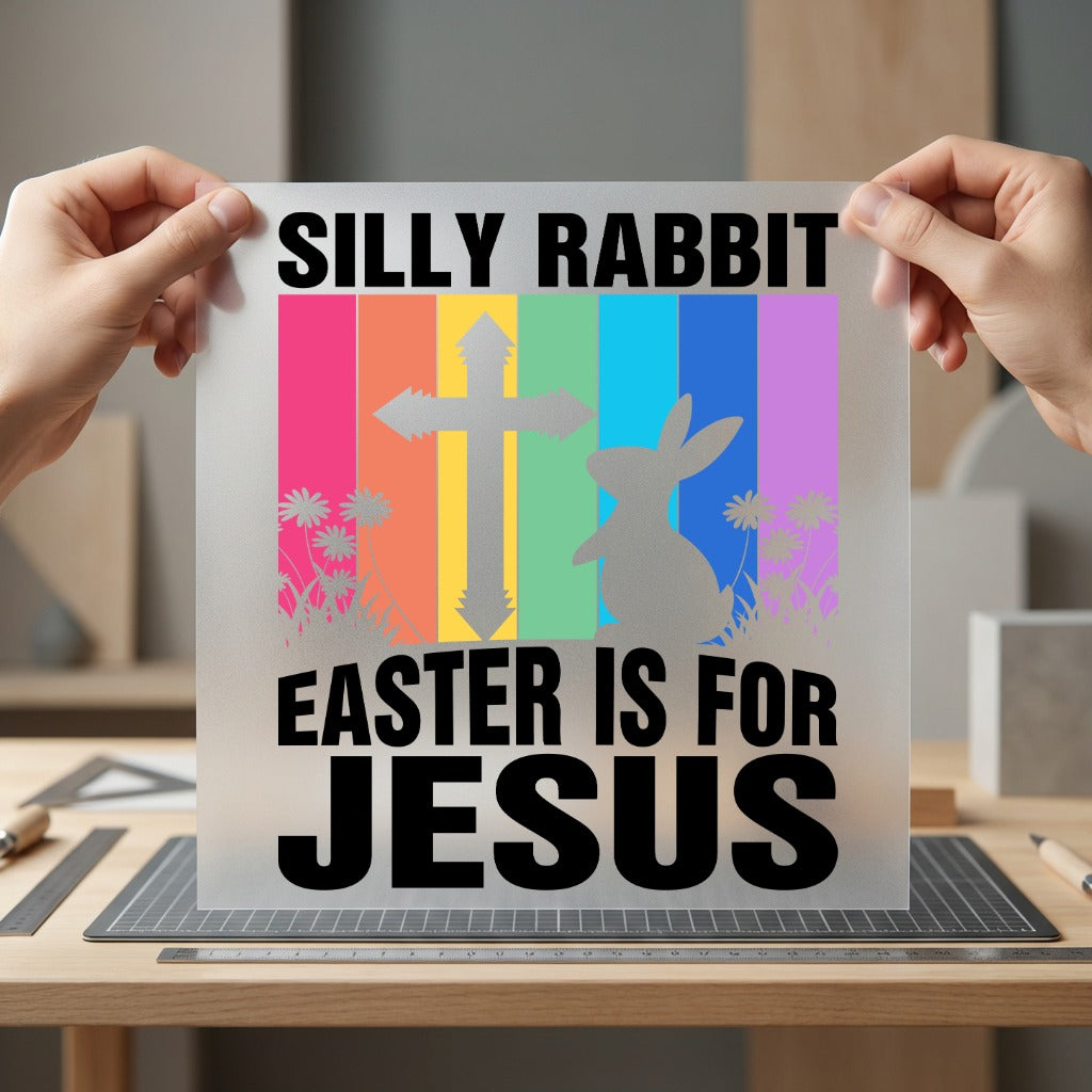 Silly Rabbit Easter Jesus Christian Faith Ready to Press DTF Transfer for Dtf