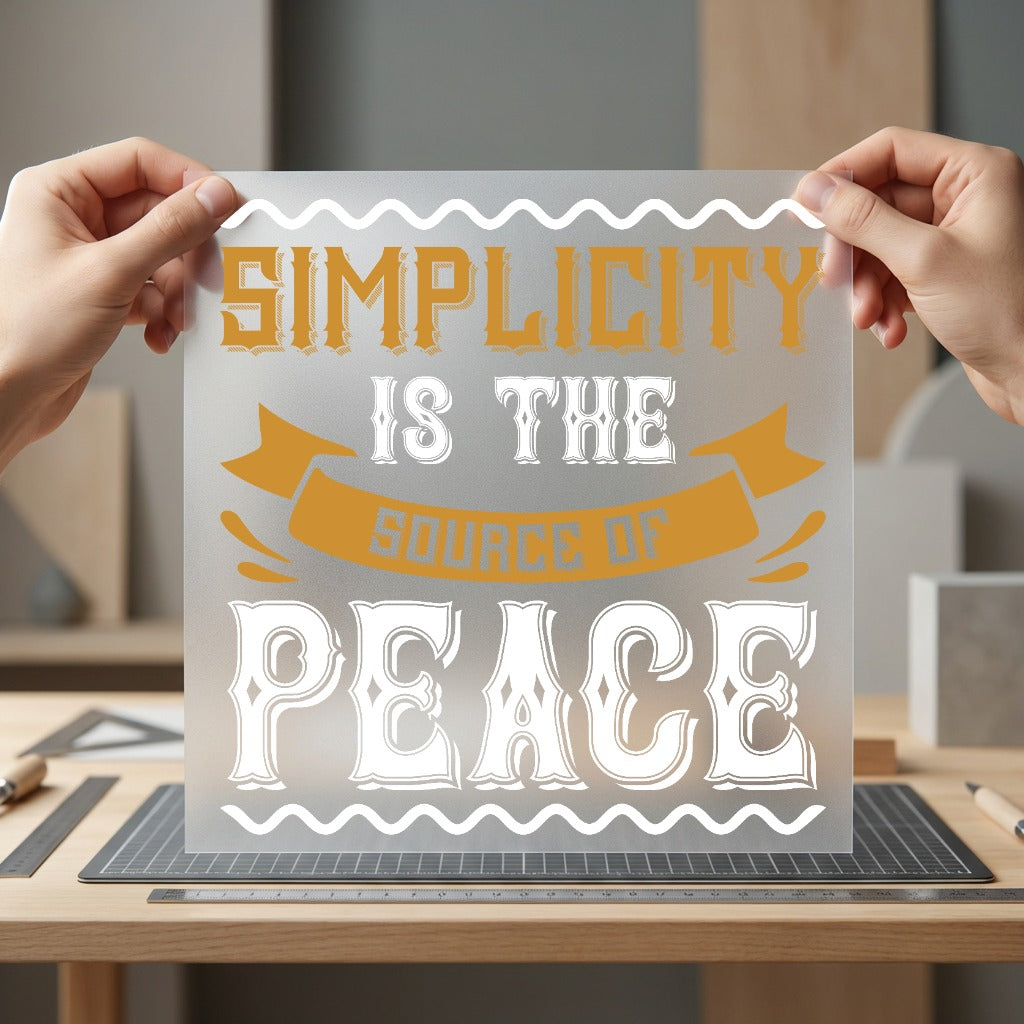 Simplicity Source Peace Motivational Faith Ready to Press DTF Transfer for Dtf