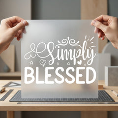 Simply Blessed Script Inspirational Christian Faith Ready to Press DTF Transfer for Dtf
