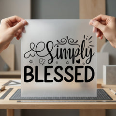 Simply Blessed Script Inspirational Christian Faith Ready to Press DTF Transfer for Dtf