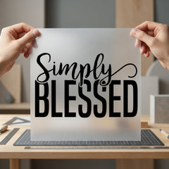Simply Blessed Script Serif Faith Prayer Ready to Press DTF Transfer for Dtf