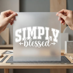 Simply Blessed Varsity Faith Christian Faith Ready to Press DTF Transfer for Dtf
