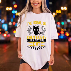 Sitting Cat Quote Cozy Mom Dad Ready to Press DTF Transfer for Dtf