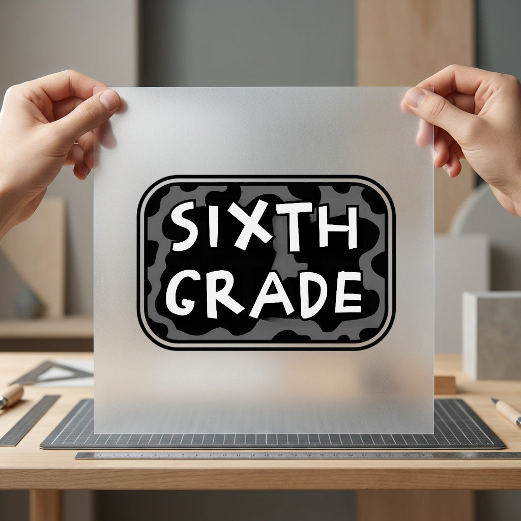 Sixth Grade Cow Retro Funny Retro Ready to Press DTF Transfer for Dtf